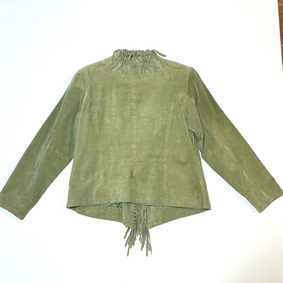 DIALOGUE Washable Suede Fringe Jacket L - Picture 6 of 12